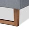 Baxton Studio Rina Dark Grey Upholstered and Ash Walnut Wood Full Size Platform Bed 164-9413-9422 - alternate 2